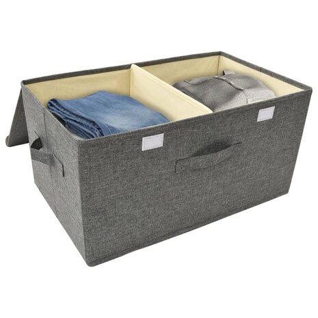 Opbergbox 50x30x25 cm stof antracietkleurig 8