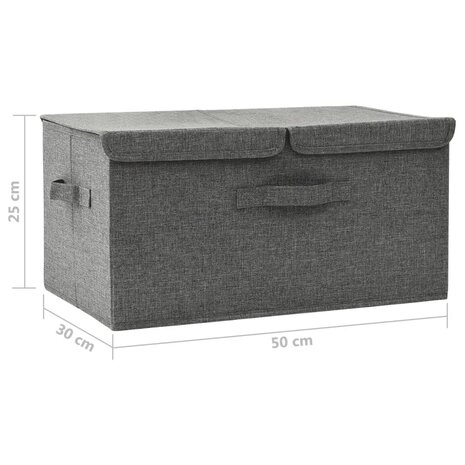 Opbergbox 50x30x25 cm stof antracietkleurig 11