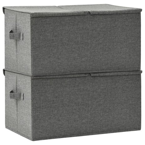Opbergboxen 2 st 50x30x25 cm stof antracietkleurig 4