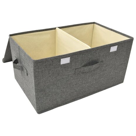 Opbergboxen 2 st 50x30x25 cm stof antracietkleurig 7