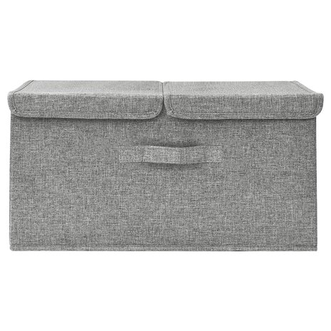 Opbergbox 50x30x25 cm stof grijs 3
