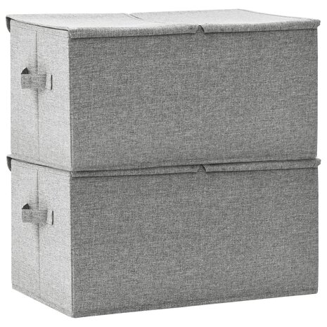 Opbergboxen 2 st 50x30x25 cm stof grijs 4