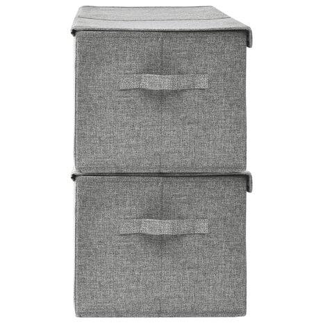 Opbergboxen 2 st 50x30x25 cm stof grijs 5