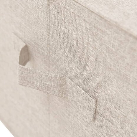 Opbergboxen 2 st 50x30x25 cm stof crèmekleurig 10