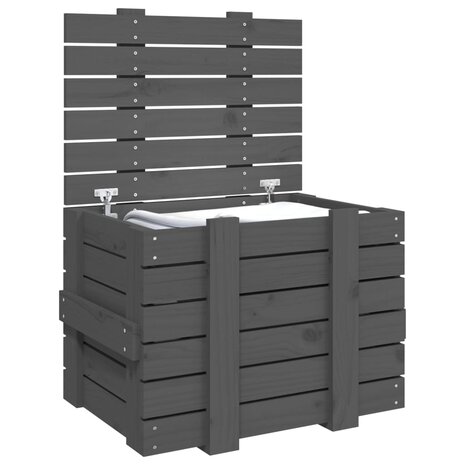 Opbergbox 58x40,5x42 cm massief grenenhout grijs 5