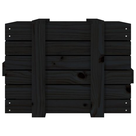 Opbergbox 58x40,5x42 cm massief grenenhout zwart 7