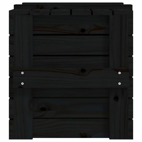 Opbergbox 58x40,5x42 cm massief grenenhout zwart 8