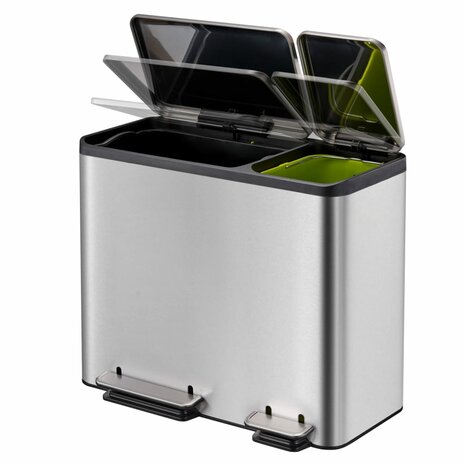 EKO Pedaalemmer EcoCasa 30+15 L matzilverkleurig 5