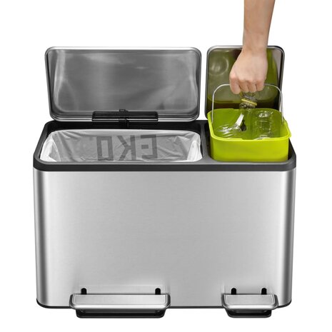 EKO Pedaalemmer EcoCasa 30+15 L matzilverkleurig 9
