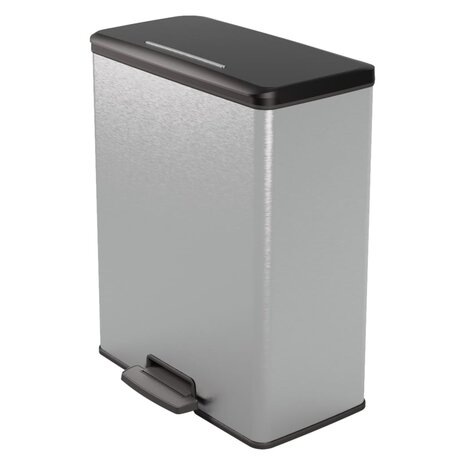 Curver Pedaalemmer Deco rechthoekig 65 L zilverkleurig 2