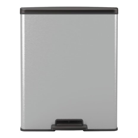 Curver Pedaalemmer Deco rechthoekig 65 L zilverkleurig 3