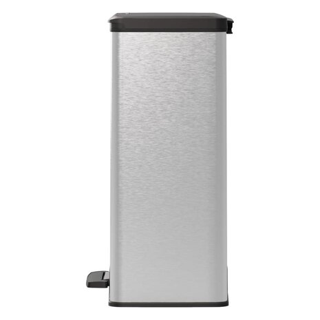 Curver Pedaalemmer Deco rechthoekig 65 L zilverkleurig 4