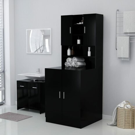 Wasmachinekast 71x71,5x91,5 cm zwart 1