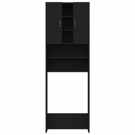 Wasmachinekast 64x25,5x190 cm zwart 3