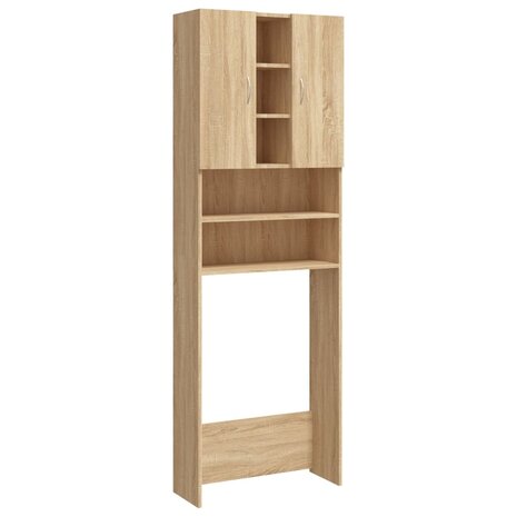 Wasmachinekast 64x25,5x190 cm sonoma eikenkleurig 2