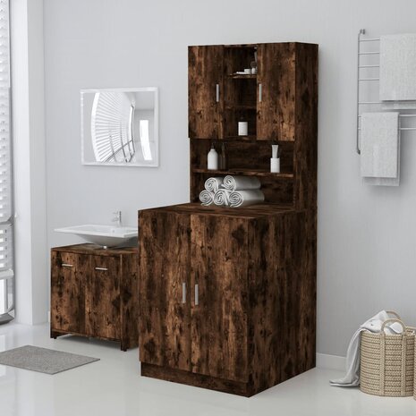 Wasmachinekast 71x71,5x91,5 cm gerookt eikenkleurig 1