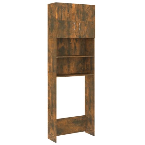 Wasmachinekast 64x25,5x190 cm gerookt eikenkleurig 2