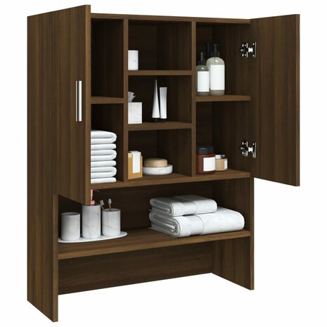 Wasmachinekast 70,5x25,5x90 cm bruin eikenkleur 4