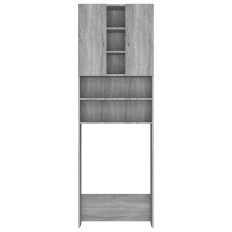 Wasmachinekast 64x25,5x190 cm grijs sonoma eikenkleurig 6