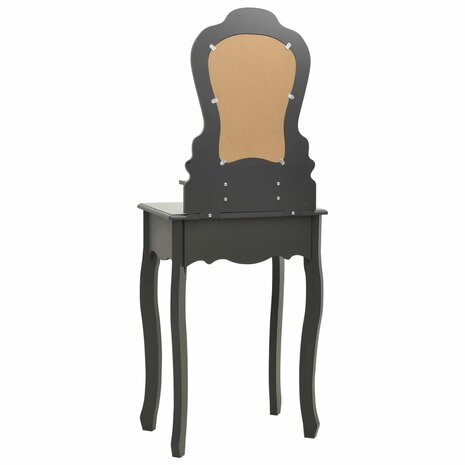 Kaptafelset met kruk 50x59x136 cm paulowniahout grijs 5