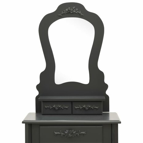 Kaptafelset met kruk 50x59x136 cm paulowniahout grijs 6