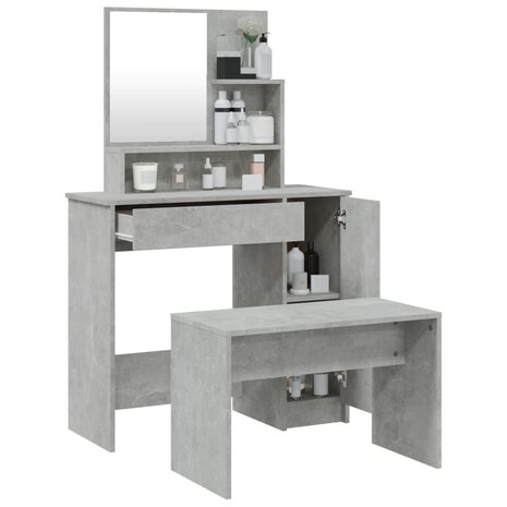 Kaptafelset 86,5x35x136 cm betongrijs 4