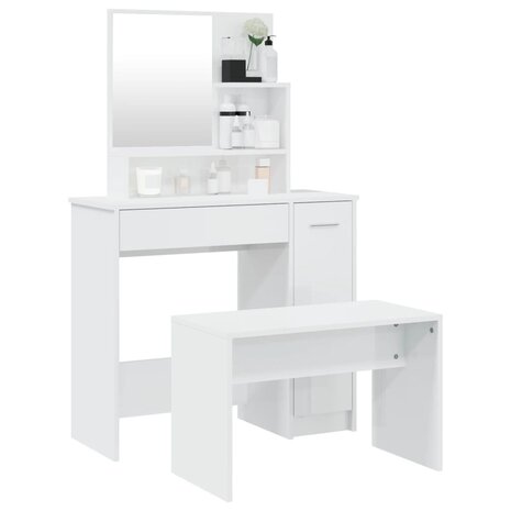 Kaptafelset 86,5x35x136 cm hoogglans wit 3