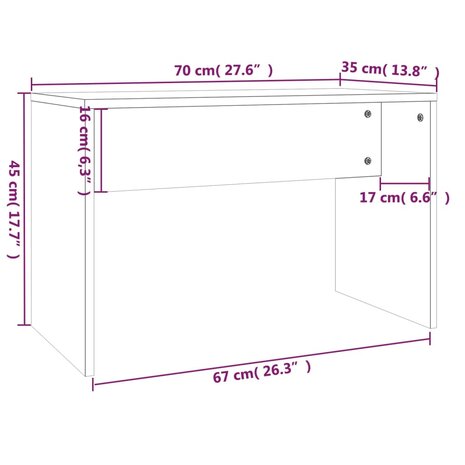 Kaptafelset 86,5x35x136 cm bruineiken 10