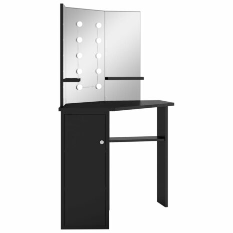 Hoekkaptafel met LED 111x54x141,5 cm zwart 3
