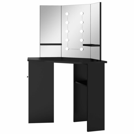 Hoekkaptafel met LED 111x54x141,5 cm zwart 4
