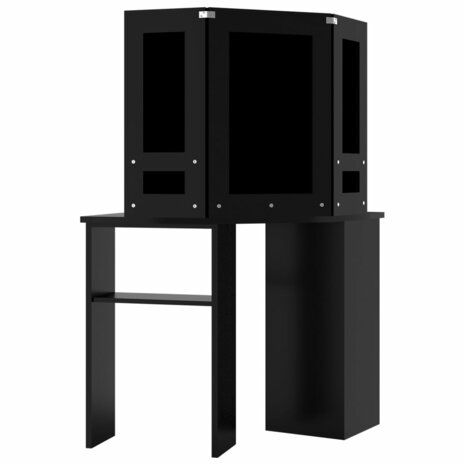 Hoekkaptafel met LED 111x54x141,5 cm zwart 5