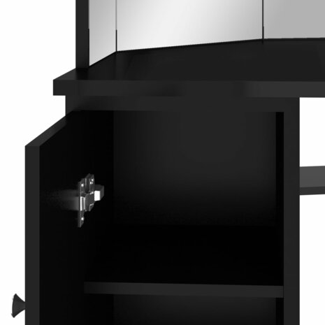 Hoekkaptafel met LED 111x54x141,5 cm zwart 8