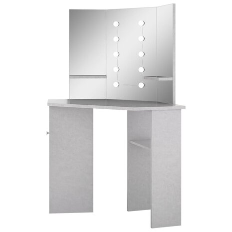 Hoekkaptafel met LED 111x54x141,5 cm betongrijs 4