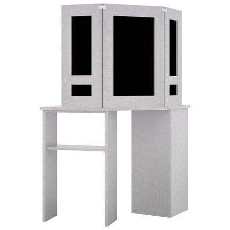 Hoekkaptafel met LED 111x54x141,5 cm betongrijs 5