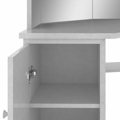 Hoekkaptafel met LED 111x54x141,5 cm betongrijs 8