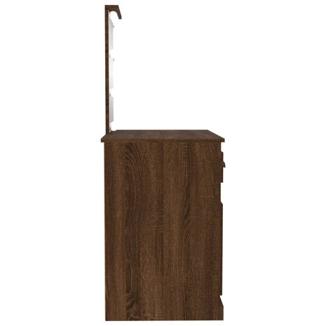Kaptafel met LED 90x50x132,5 cm bewerkt hout bruin eikenkleur 8