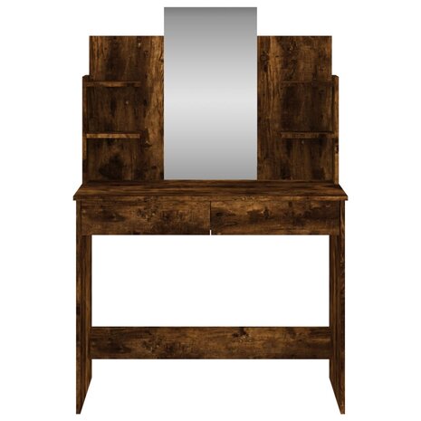 Kaptafel met spiegel 96x39x142 cm gerookt eikenkleurig 4