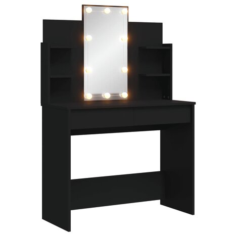 Kaptafel met LED-verlichting 96x40x142 cm zwart 2
