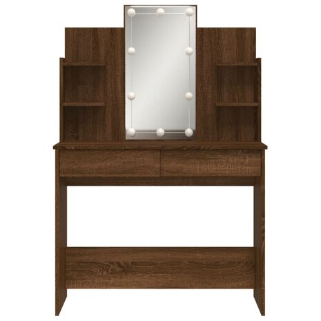 Kaptafel met LED-verlichting 96x40x142 cm bruin eikenkleur 5