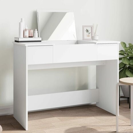 Kaptafel met spiegel 100x45x76 cm wit 1