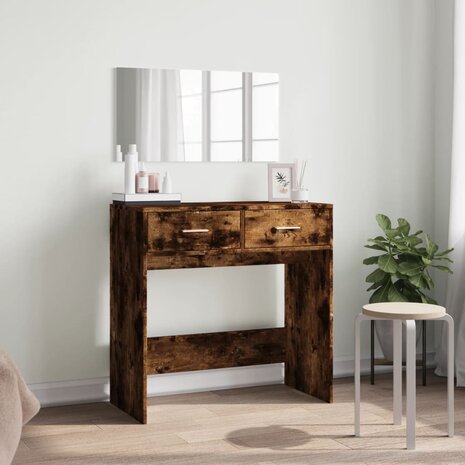 Kaptafel met spiegel 80x39x80 cm gerookt eikenkleurig 3