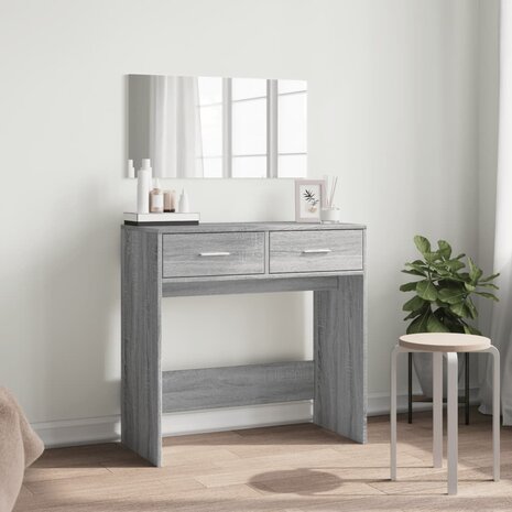 Kaptafel met spiegel 80x39x80 cm grijs sonoma eikenkleurig 3
