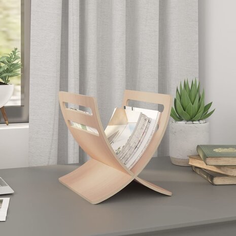 Tijdschriftenrek vloermodel hout naturel 1