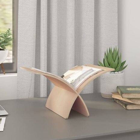 Tijdschriftenrek vloermodel hout naturel 3