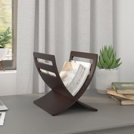 Tijdschriftenrek vloermodel hout bruin 1