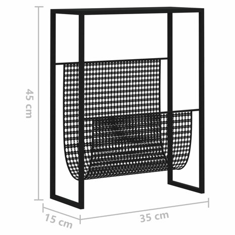 Tijdschriftenrek 35x15x45 cm staal zwart 7