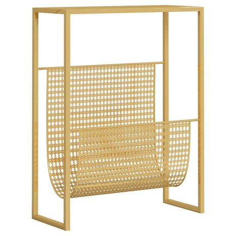 Tijdschriftenrek 35x15x45 cm staal goudkleurig 2