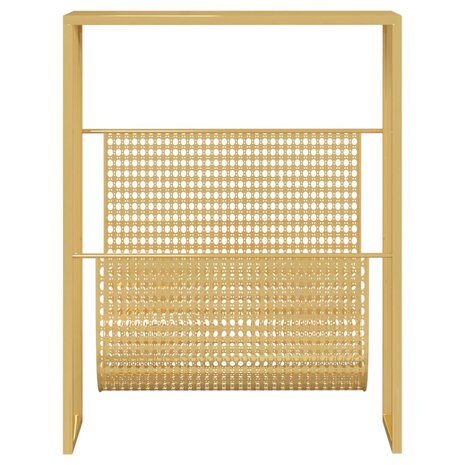 Tijdschriftenrek 35x15x45 cm staal goudkleurig 3