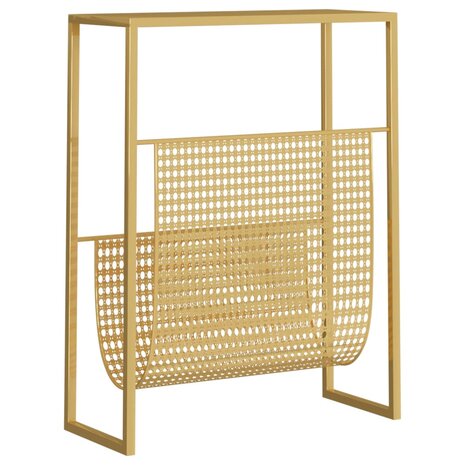 Tijdschriftenrek 35x15x45 cm staal goudkleurig 5