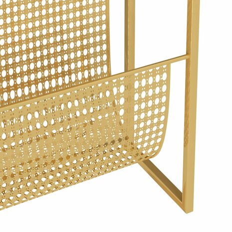 Tijdschriftenrek 35x15x45 cm staal goudkleurig 6